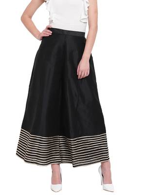 Black Women's Kalidar Silk Palazzo Trouser 1