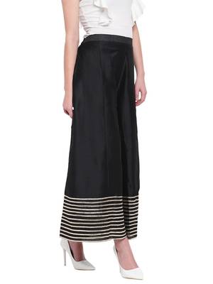 Black Women's Kalidar Silk Palazzo Trouser 2