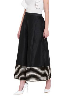 Black Women's Kalidar Silk Palazzo Trouser 3