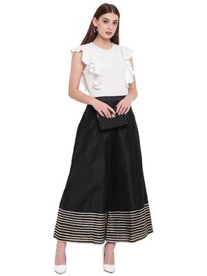 Black Women's Kalidar Silk Palazzo Trouser 5