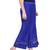 Blue Women's Silk Stripe Tassles Flare Palazzo Trouser