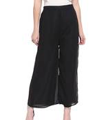 Black Women's Layered Palazzo Trouser