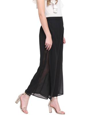 Black Women's Layered Palazzo Trouser 2