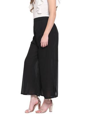 Black Women's Layered Palazzo Trouser 3