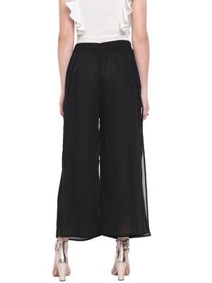 Black Women's Layered Palazzo Trouser 4