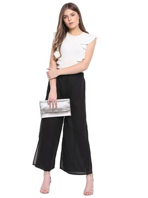 Black Women's Layered Palazzo Trouser 5
