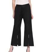 Black Women's Linen Pearl Palazzo Trouser