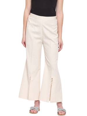 Off White Women's Linen Pearl Palazzo Trouser 1