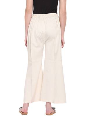 Off White Women's Linen Pearl Palazzo Trouser 4