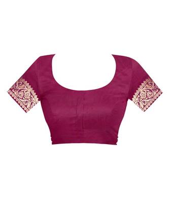 Purple Woven Banarasi Saree With Blouse 4