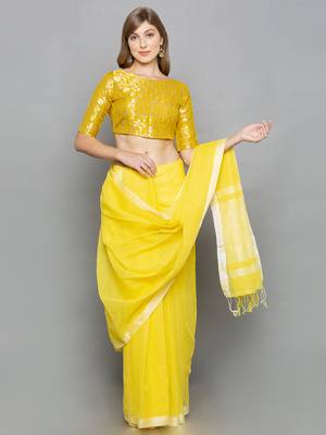 Yellow Brocade readymade blouse 1