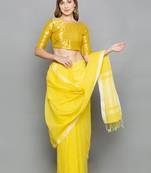 Yellow Brocade readymade blouse