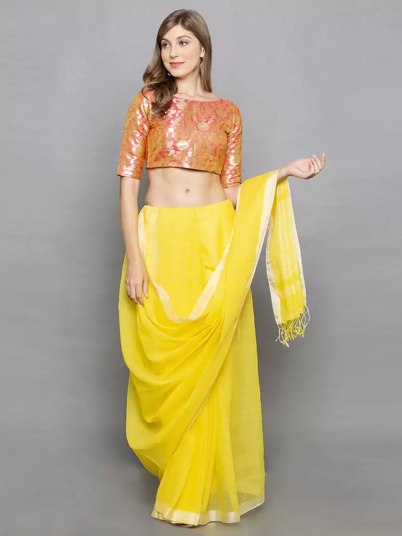 Pink Brocade readymade blouse