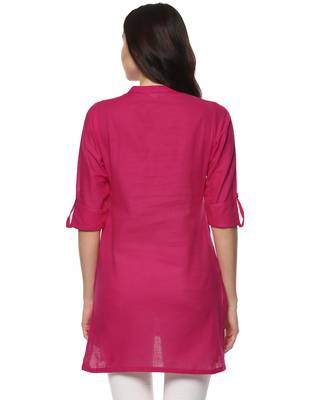 Pink embroidered cotton ethnic-kurtis 4