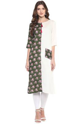 Green printed rayon ethnic-kurtis 1