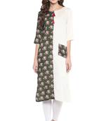 Green printed rayon ethnic-kurtis