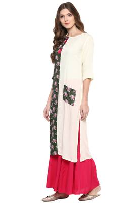 Green printed rayon ethnic-kurtis 4
