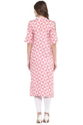 Pink printed rayon ethnic-kurtis 5