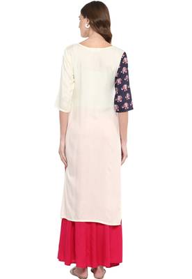 Purple printed rayon ethnic-kurtis 5