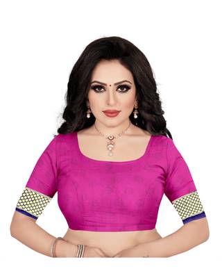 purple woven cotton saree with blouse 4