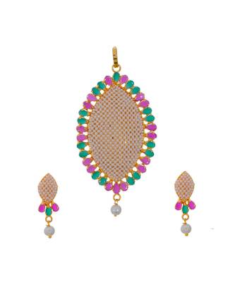 Traditional Rajasthani Pearl Beautiful Delicate Pendant Set 1