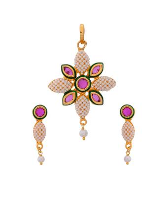 Traditional Rajasthani Pearl Beautiful Delicate Pendant Set 1