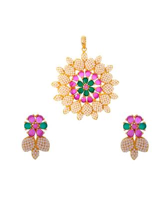 Traditional Rajasthani Pearl Beautiful Delicate Pendant Set 1