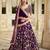Purple Embroidered Velvet Unstitched Lehenga