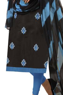 Black Embroidered Art Silk Blend Salwar 4