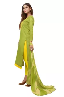 Light-Green Embroidered Silk Blend Salwar
