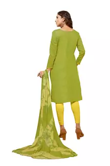 Light-Green Embroidered Silk Blend Salwar
