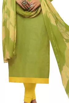 Light-Green Embroidered Silk Blend Salwar