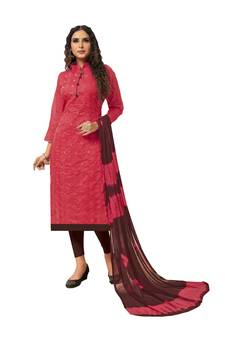 Pink Embroidered Silk Blend Salwar