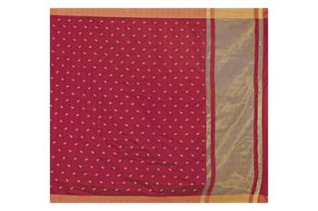 Magenta woven cotton silk saree with blouse 5