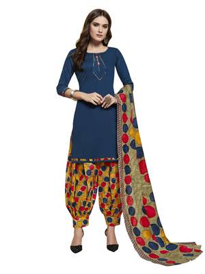 Navy-blue printed cotton salwar 1