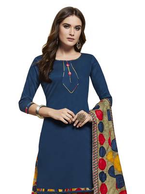 Navy-blue printed cotton salwar 2