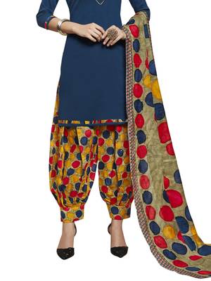 Navy-blue printed cotton salwar 3