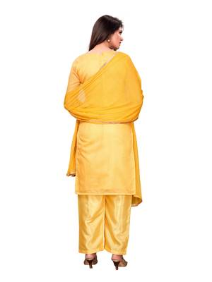 Yellow Embroidered Chanderi Silk Salwar 4