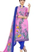 Pink Printed Crepe Salwar