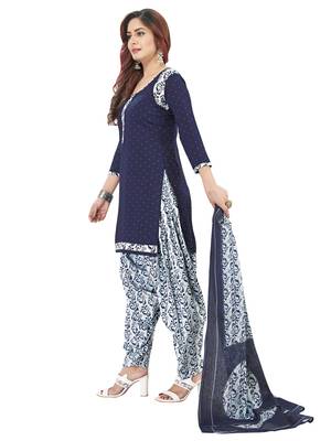 Navy-Blue Printed Crepe Salwar 3