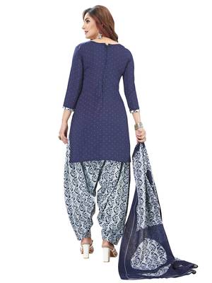 Navy-Blue Printed Crepe Salwar 4