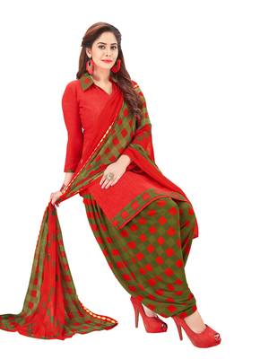 Red Printed Crepe Salwar 2