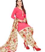 Peach Printed Crepe Salwar