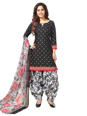 Black Printed Crepe Salwar 1