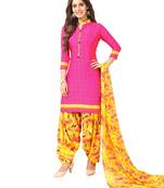 Pink Printed Crepe Salwar