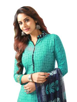 Turquoise Printed Crepe Salwar 3