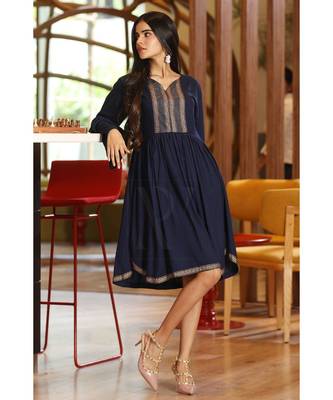 Navy Blue Moroccan Style Dress 1