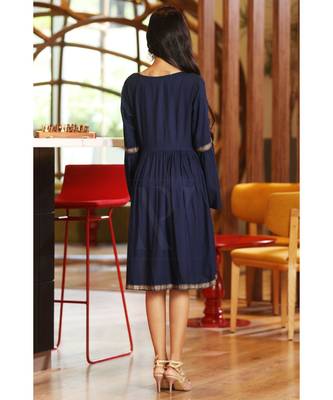 Navy Blue Moroccan Style Dress 3