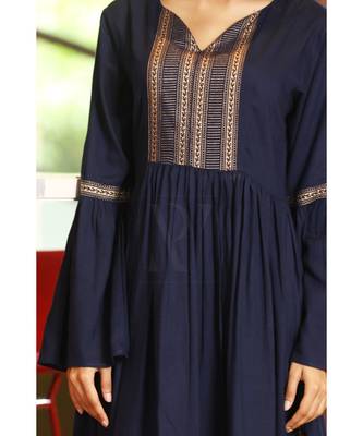 Navy Blue Moroccan Style Dress 4