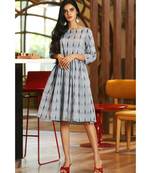 Bluish Grey Ikkat Dress